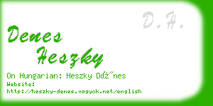 denes heszky business card